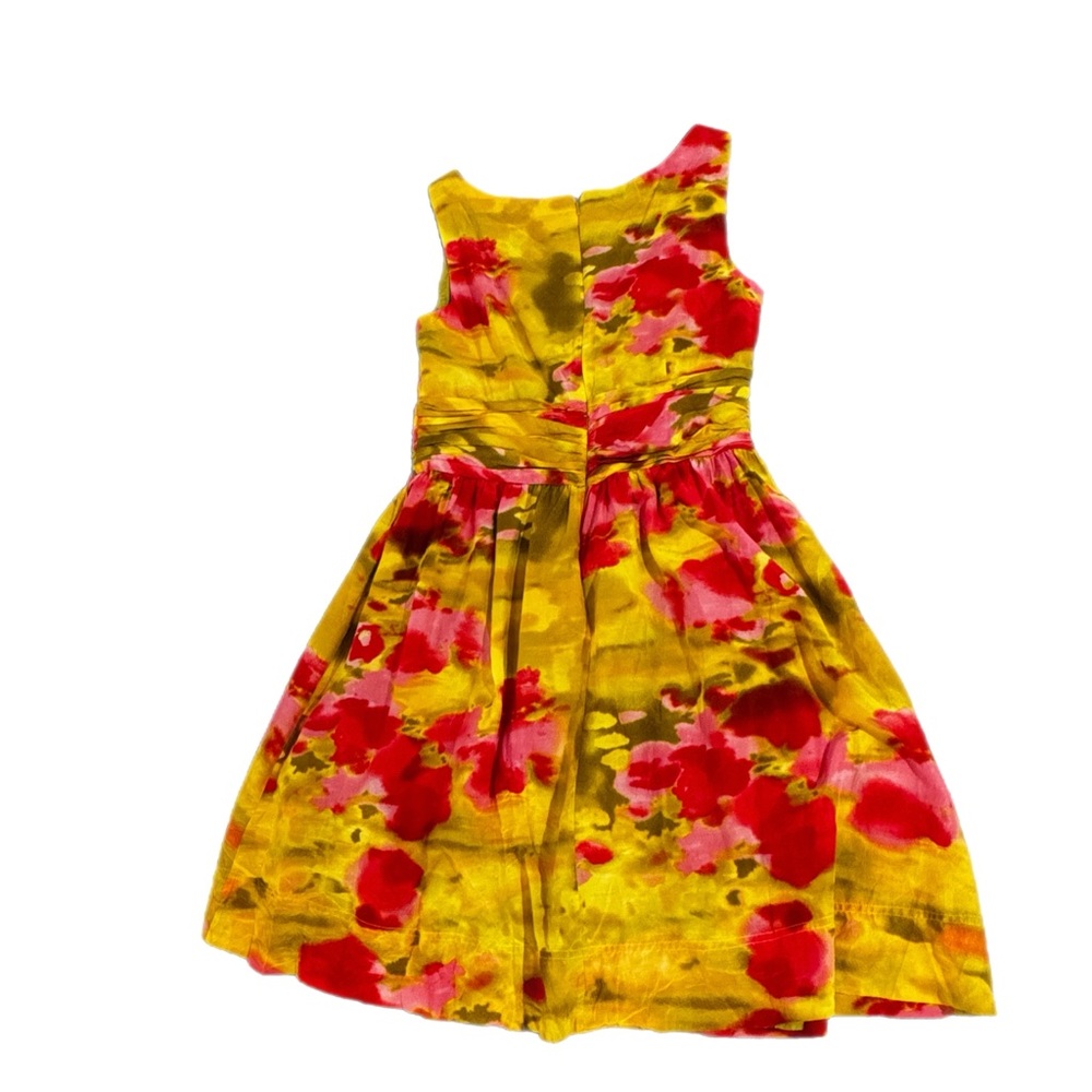 Vibrant Floral Yellow/Green and Pink Women's Sleeves Dress Eliza J Size 10 - Picture 8 of 8